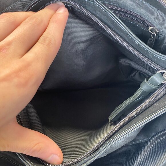 Great American 100% LeatherExterior  Black Crossbody Purse Shoulder Bag - Picture 13 of 15